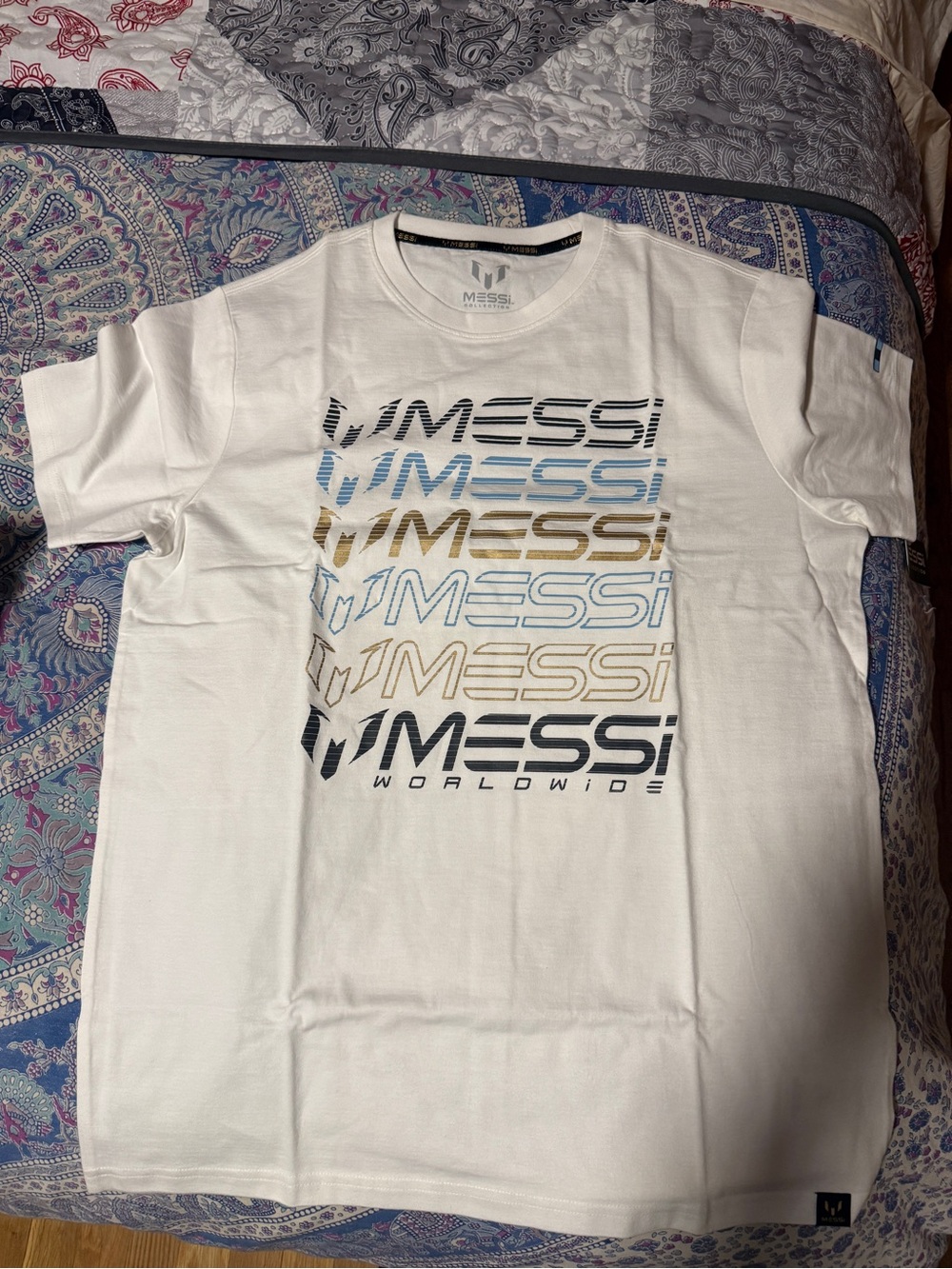 MESSI White Short Sleeve Logo Tee